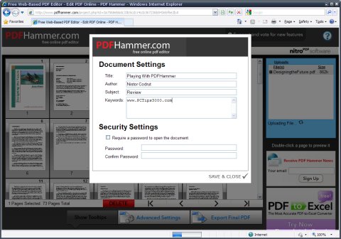 Combine PDF Files PDFHammer II