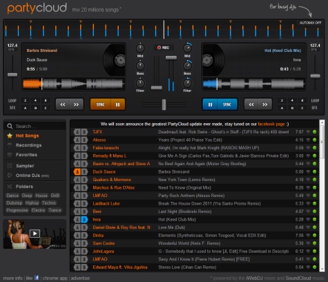 PartyCloud Virtual DJ free online service