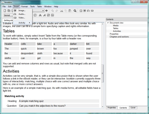bookbin free ebook editor for Windows and Mac